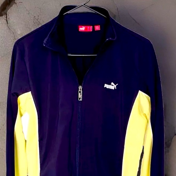Vintage PUMA Contrast Track Jacket -  Blue Yellow, Size M. - Picture 1 of 7
